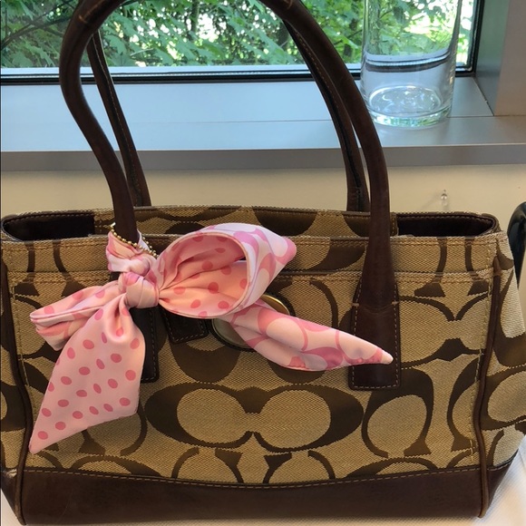 Authentic Classic Monogram Coach Purse with Scarf - Picture 3 of 5